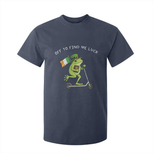 Funny Frog Christian St Patricks Day T Shirt For Kid Off To Find Me Lucky TS14 Navy Print Your Wear