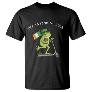 Funny Frog Christian St Patricks Day T Shirt Off To Find Me Lucky TS14 Black Print Your Wear