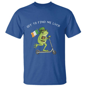 Funny Frog Christian St Patricks Day T Shirt Off To Find Me Lucky TS14 Royal Blue Print Your Wear