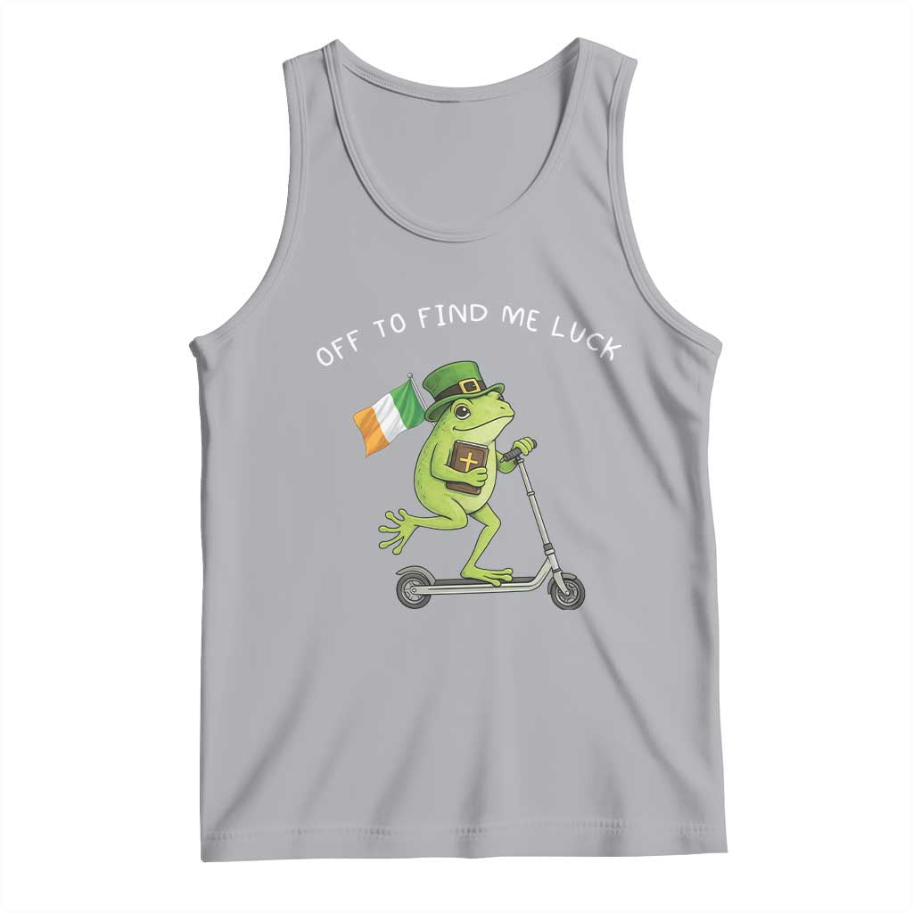 Funny Frog Christian St Patricks Day Tank Top Off To Find Me Lucky TS14 Athletic Heather Print Your Wear