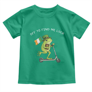 Funny Frog Christian St Patricks Day Toddler T Shirt Off To Find Me Lucky TS14 Irish Green Print Your Wear
