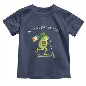 Funny Frog Christian St Patricks Day Toddler T Shirt Off To Find Me Lucky TS14 Navy Print Your Wear