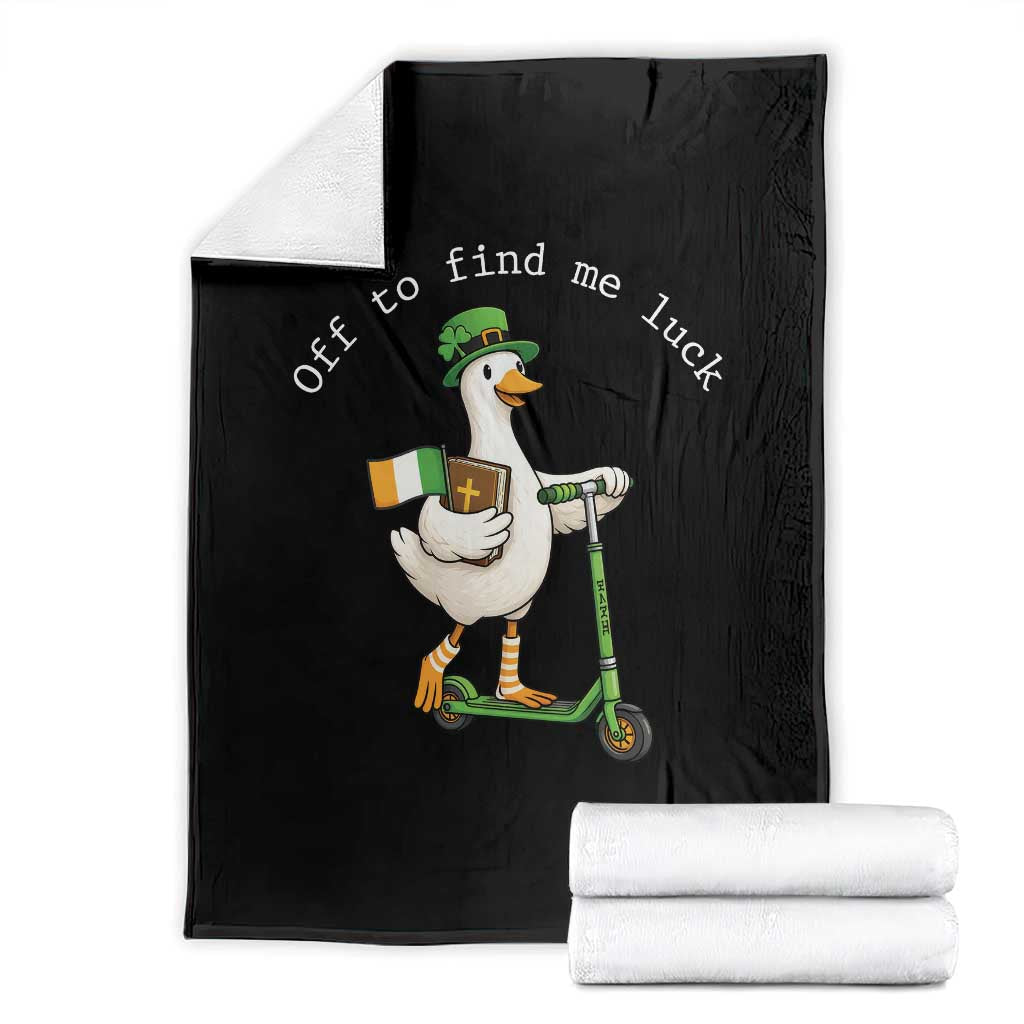 Funny Goose Christian St Patricks Day Throw Blanket Off To Find Me Lucky TS14 Black Print Your Wear