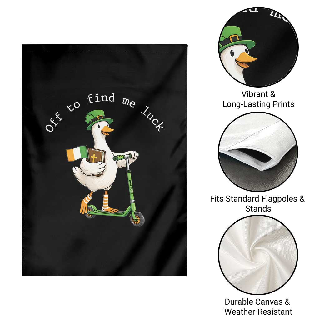 Funny Goose Christian St Patricks Day Garden Flag Off To Find Me Lucky TS14 Print Your Wear