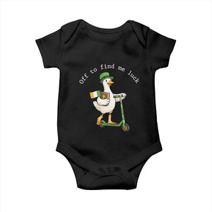 Funny Goose Christian St Patricks Day Baby Onesie Off To Find Me Lucky TS14 Black Print Your Wear