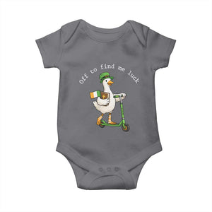 Funny Goose Christian St Patricks Day Baby Onesie Off To Find Me Lucky TS14 Charcoal Print Your Wear