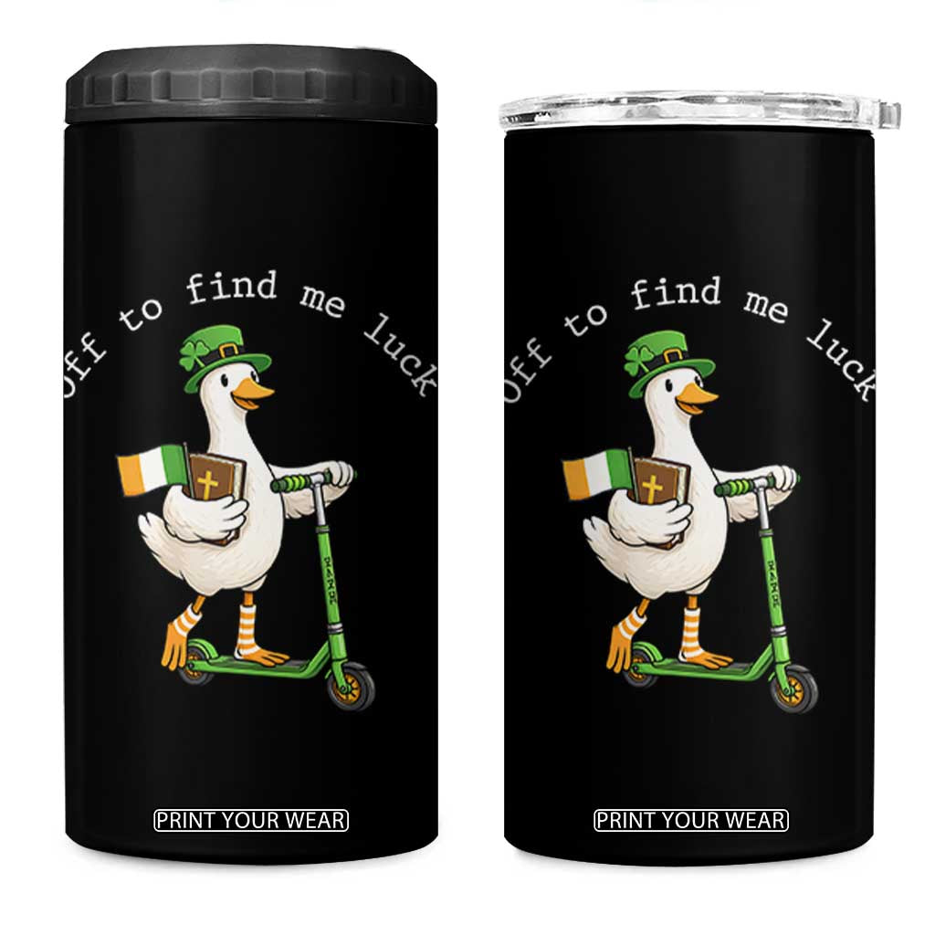 Funny Goose Christian St Patricks Day 4 in 1 Can Cooler Tumbler Off To Find Me Lucky TS14 One Size: 16 oz Black Print Your Wear
