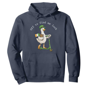 Funny Goose Christian St Patricks Day Hoodie Off To Find Me Lucky TS14 Navy Print Your Wear