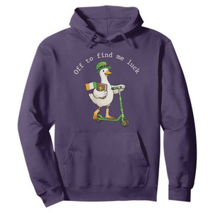 Funny Goose Christian St Patricks Day Hoodie Off To Find Me Lucky TS14 Purple Print Your Wear
