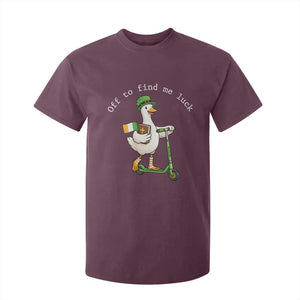 Funny Goose Christian St Patricks Day T Shirt For Kid Off To Find Me Lucky TS14 Maroon Print Your Wear
