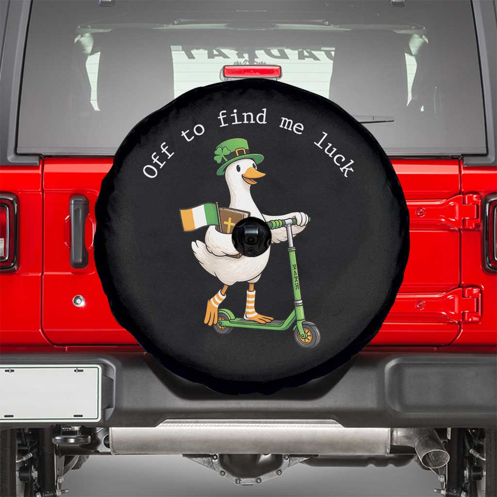Funny Goose Christian St Patricks Day Spare Tire Cover Off To Find Me Lucky TS14 Black Print Your Wear