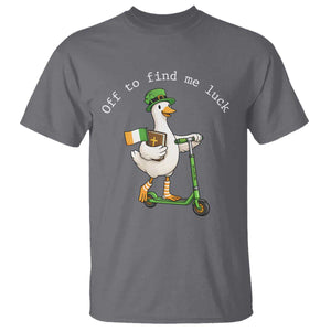 Funny Goose Christian St Patricks Day T Shirt Off To Find Me Lucky TS14 Charcoal Print Your Wear