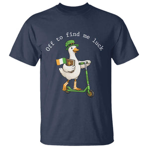 Funny Goose Christian St Patricks Day T Shirt Off To Find Me Lucky TS14 Navy Print Your Wear