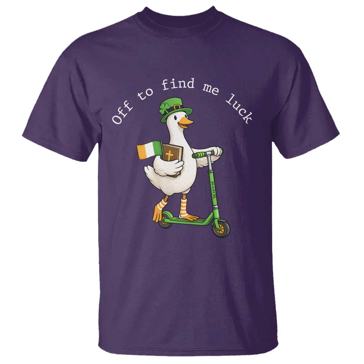 Funny Goose Christian St Patricks Day T Shirt Off To Find Me Lucky TS14 Purple Print Your Wear