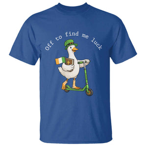 Funny Goose Christian St Patricks Day T Shirt Off To Find Me Lucky TS14 Royal Blue Print Your Wear