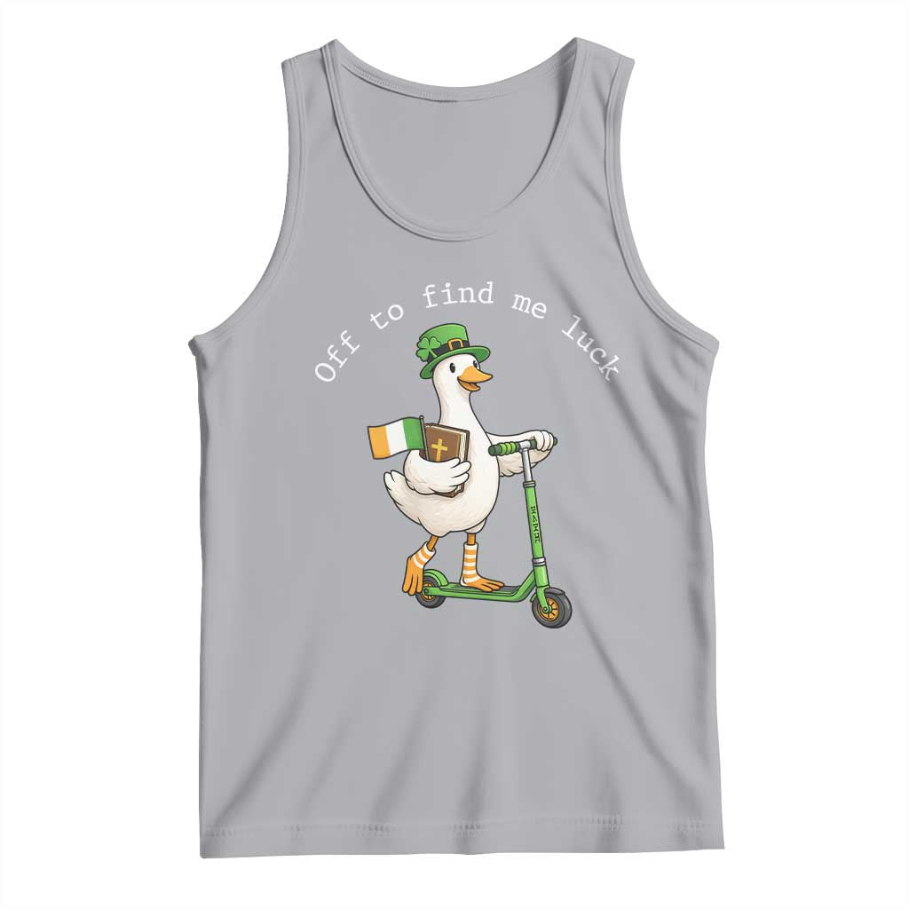 Funny Goose Christian St Patricks Day Tank Top Off To Find Me Lucky TS14 Athletic Heather Print Your Wear