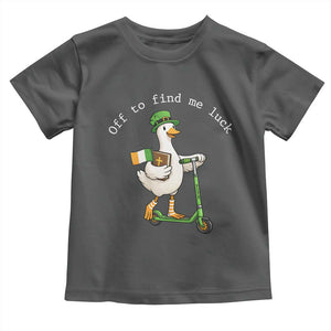 Funny Goose Christian St Patricks Day Toddler T Shirt Off To Find Me Lucky TS14 Dark Heather Print Your Wear