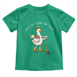 Funny Goose Christian St Patricks Day Toddler T Shirt Off To Find Me Lucky TS14 Irish Green Print Your Wear