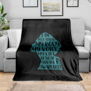 Sexual Assault Awareness Throw Blanket Women Support Survivors TS14 Print Your Wear