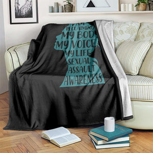 Sexual Assault Awareness Throw Blanket Women Support Survivors TS14 Print Your Wear