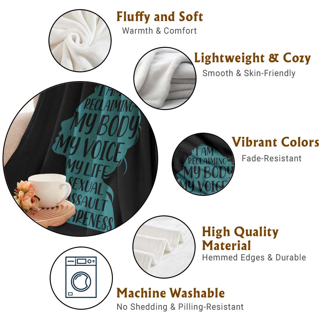 Sexual Assault Awareness Throw Blanket Women Support Survivors TS14 Print Your Wear