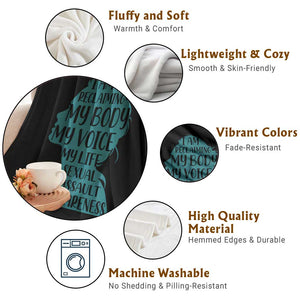 Sexual Assault Awareness Throw Blanket Women Support Survivors TS14 Print Your Wear