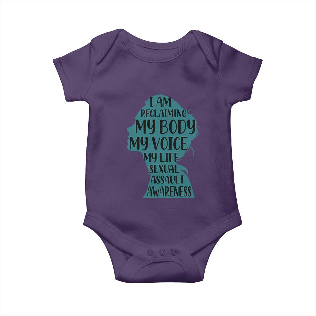 Sexual Assault Awareness Baby Onesie Women Support Survivors TS14 Purple Print Your Wear