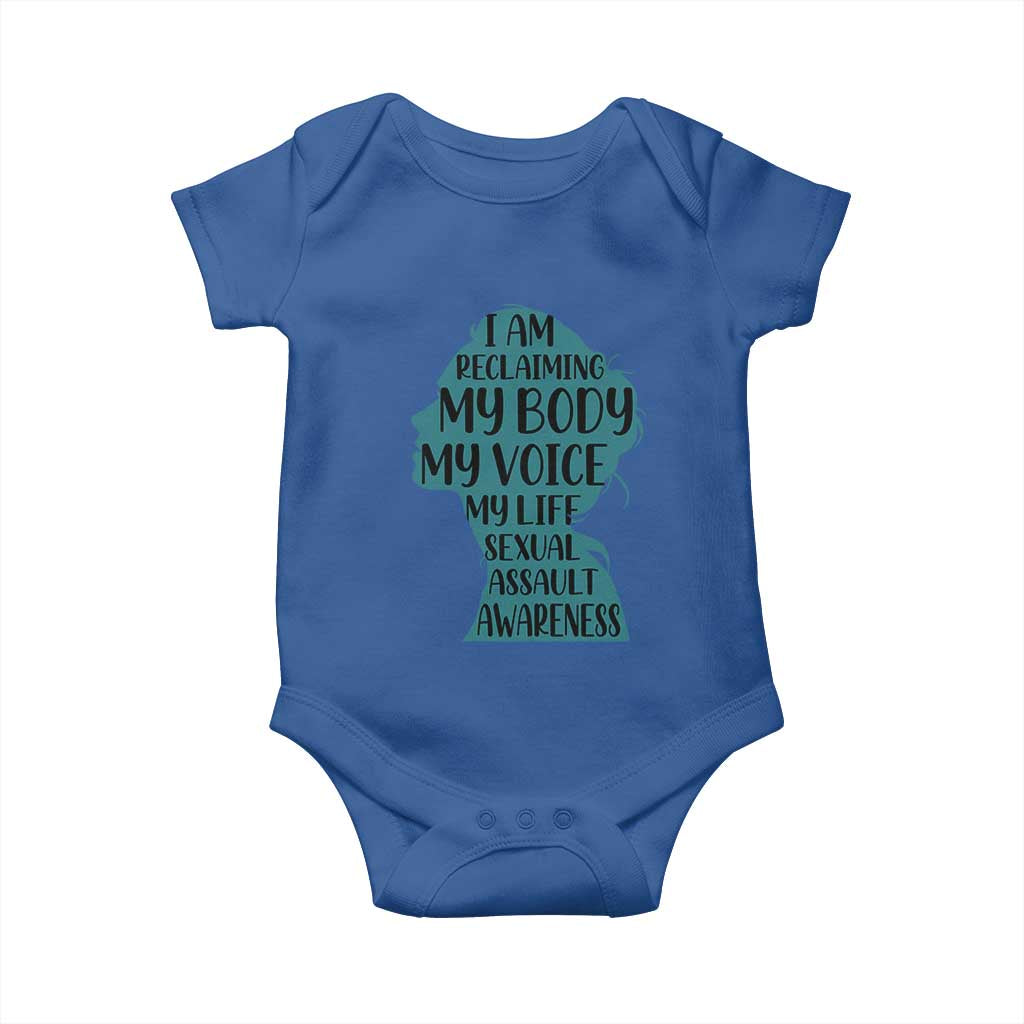 Sexual Assault Awareness Baby Onesie Women Support Survivors TS14 Royal Blue Print Your Wear