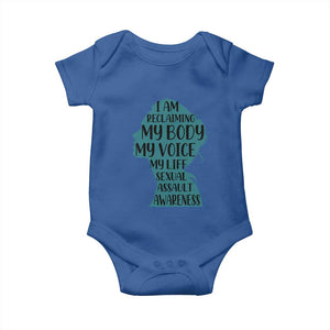 Sexual Assault Awareness Baby Onesie Women Support Survivors TS14 Royal Blue Print Your Wear