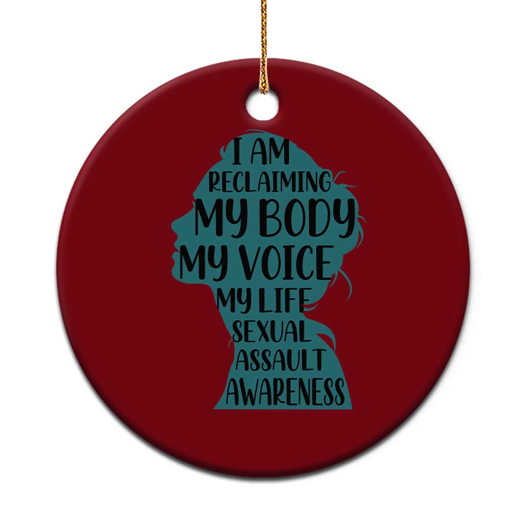 Sexual Assault Awareness Ceramic Ornament Women Support Survivors TS14 1pc Red Print Your Wear