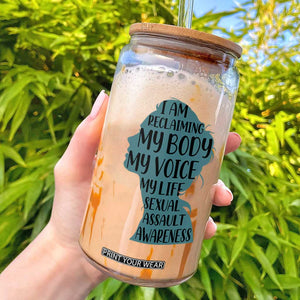 Sexual Assault Awareness Glass Can Women Support Survivors TS14 Black Print Your Wear