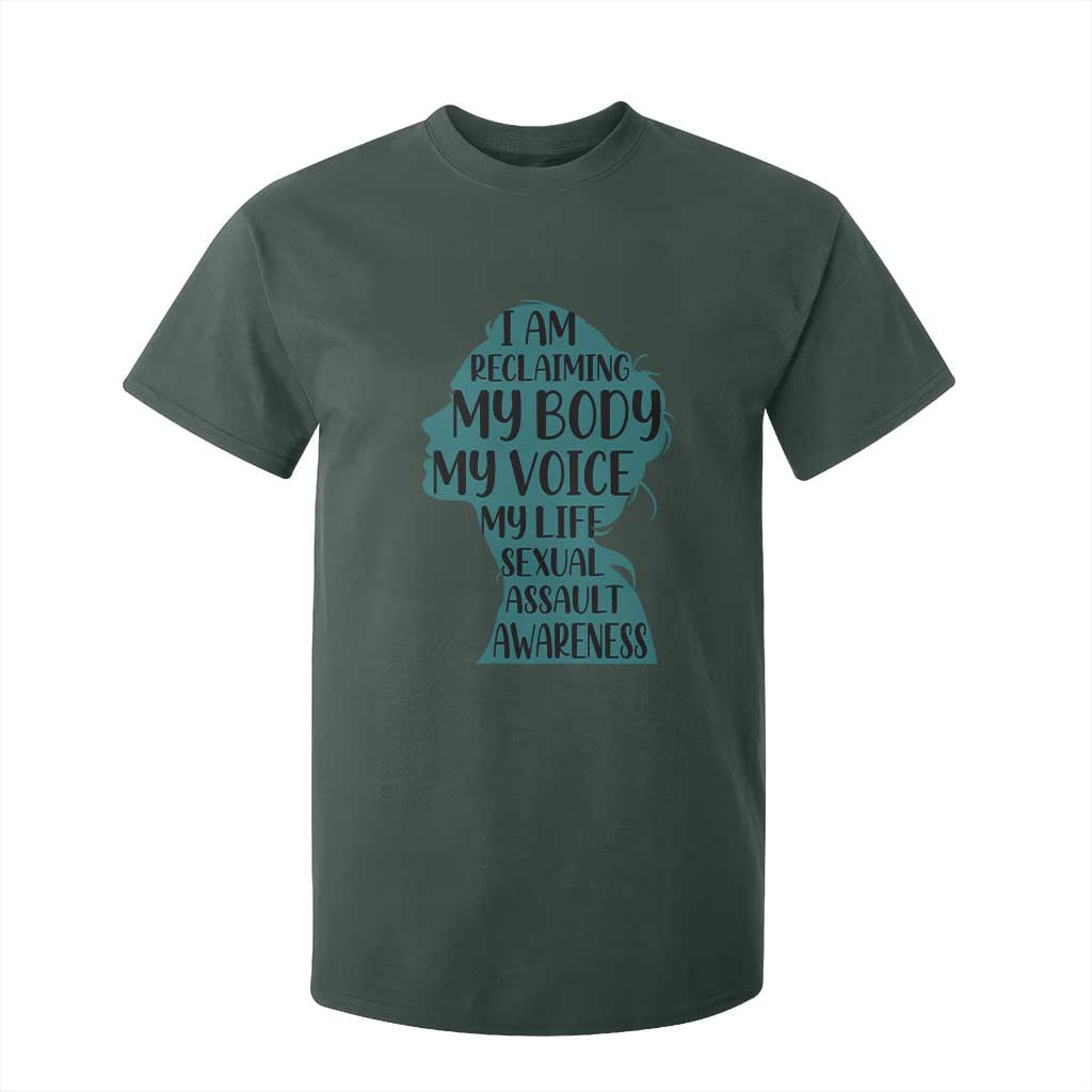 Sexual Assault Awareness T Shirt For Kid Women Support Survivors TS14 Dark Forest Green Print Your Wear