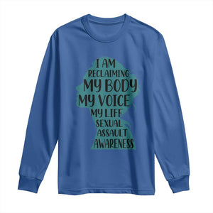 Sexual Assault Awareness Long Sleeve Shirt Women Support Survivors TS14 Royal Blue Print Your Wear