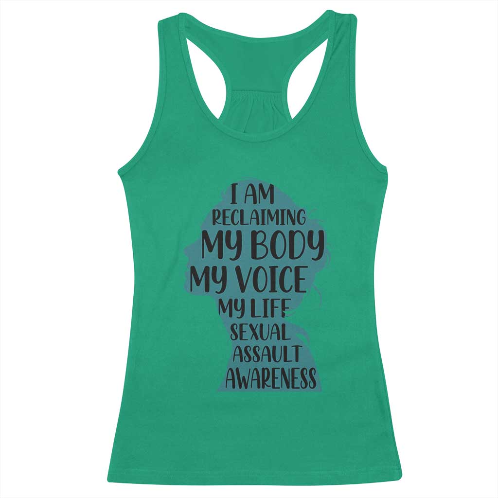 Sexual Assault Awareness Racerback Tank Top Women Support Survivors TS14 Irish Green Print Your Wear