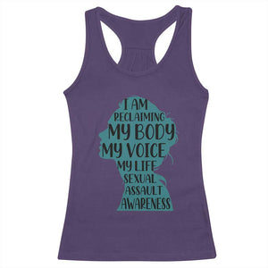 Sexual Assault Awareness Racerback Tank Top Women Support Survivors TS14 Purple Print Your Wear