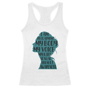 Sexual Assault Awareness Racerback Tank Top Women Support Survivors TS14 White Print Your Wear