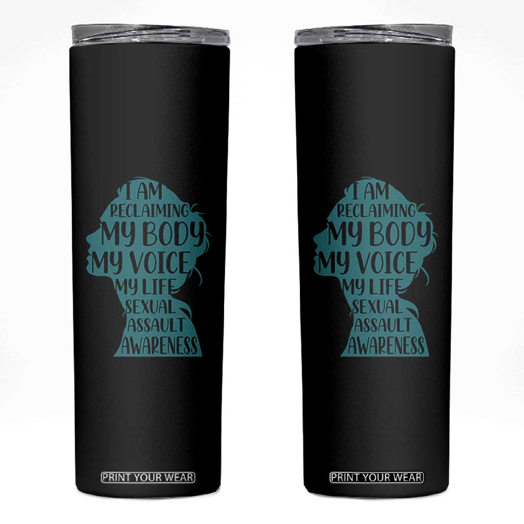 Sexual Assault Awareness Skinny Tumbler Women Support Survivors TS14 Black Print Your Wear