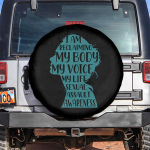 Sexual Assault Awareness Spare Tire Cover Women Support Survivors TS14 No hole Black Print Your Wear
