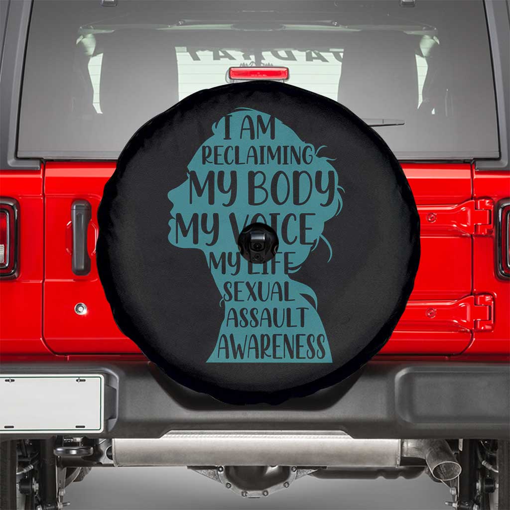 Sexual Assault Awareness Spare Tire Cover Women Support Survivors TS14 Black Print Your Wear