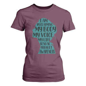 Sexual Assault Awareness T Shirt For Women Women Support Survivors TS14 Maroon Print Your Wear
