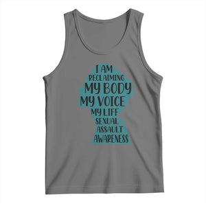 Sexual Assault Awareness Tank Top Women Support Survivors TS14 Black Heather Print Your Wear