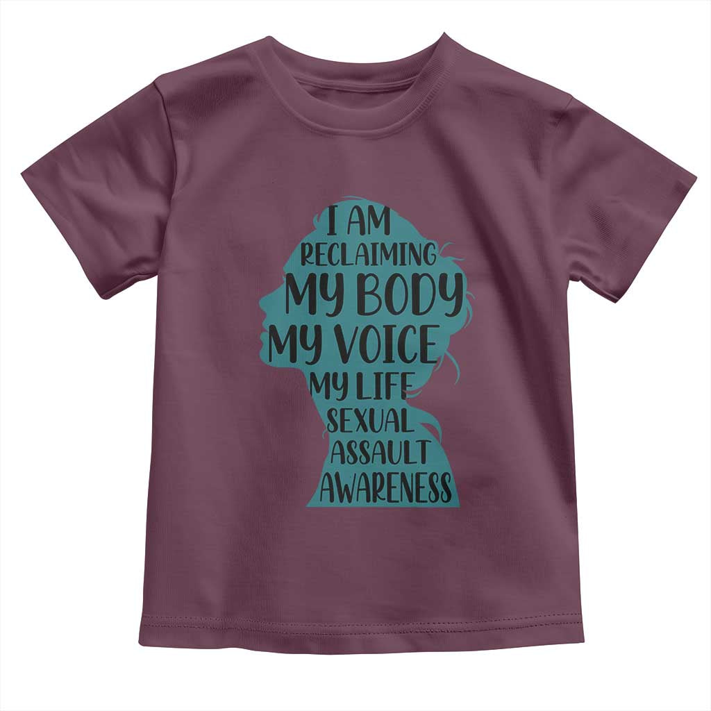 Sexual Assault Awareness Toddler T Shirt Women Support Survivors TS14 Maroon Print Your Wear