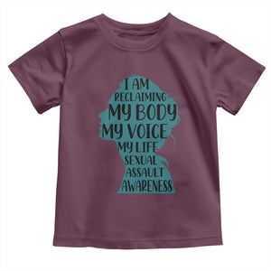 Sexual Assault Awareness Toddler T Shirt Women Support Survivors TS14 Maroon Print Your Wear