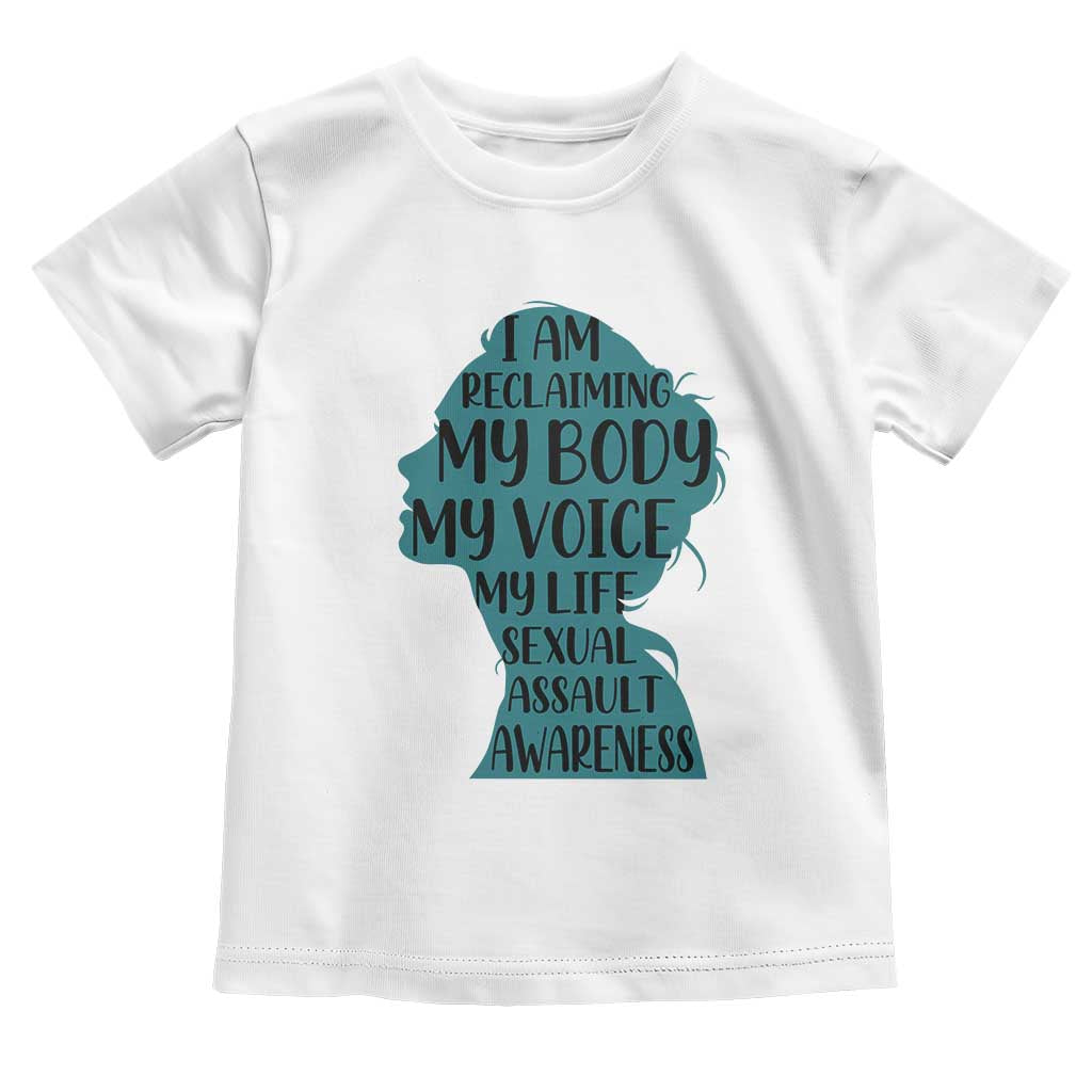 Sexual Assault Awareness Toddler T Shirt Women Support Survivors TS14 White Print Your Wear