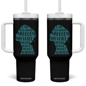 Sexual Assault Awareness Tumbler With Handle Women Support Survivors TS14 One Size: 40 oz Black Print Your Wear
