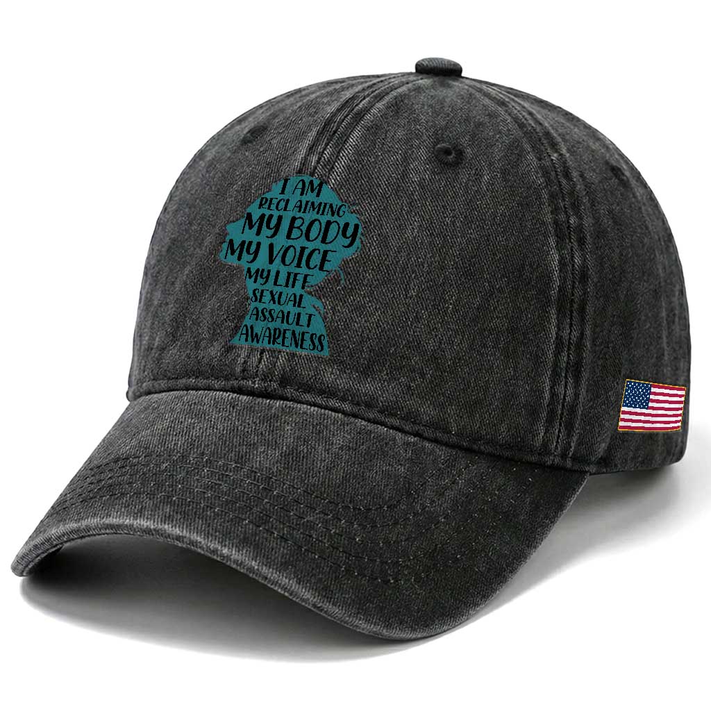 Sexual Assault Awareness Washed Cotton Baseball Cap Women Support Survivors TS14 Print Your Wear