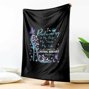Sexual Assault Awareness Throw Blanket I Am Reclaiming My Body My Voice My Life TS14 Print Your Wear