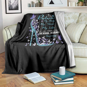 Sexual Assault Awareness Throw Blanket I Am Reclaiming My Body My Voice My Life TS14 Print Your Wear