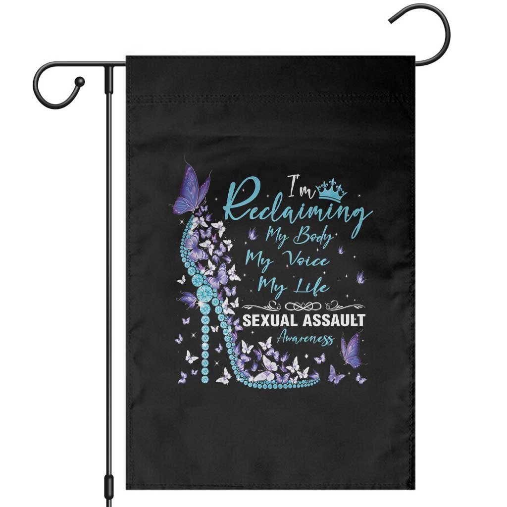 Sexual Assault Awareness Garden Flag I Am Reclaiming My Body My Voice My Life TS14 Black Print Your Wear