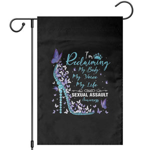 Sexual Assault Awareness Garden Flag I Am Reclaiming My Body My Voice My Life TS14 Black Print Your Wear
